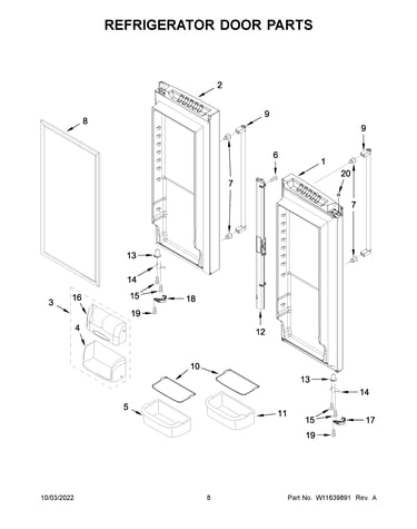 Refrigerator door parts