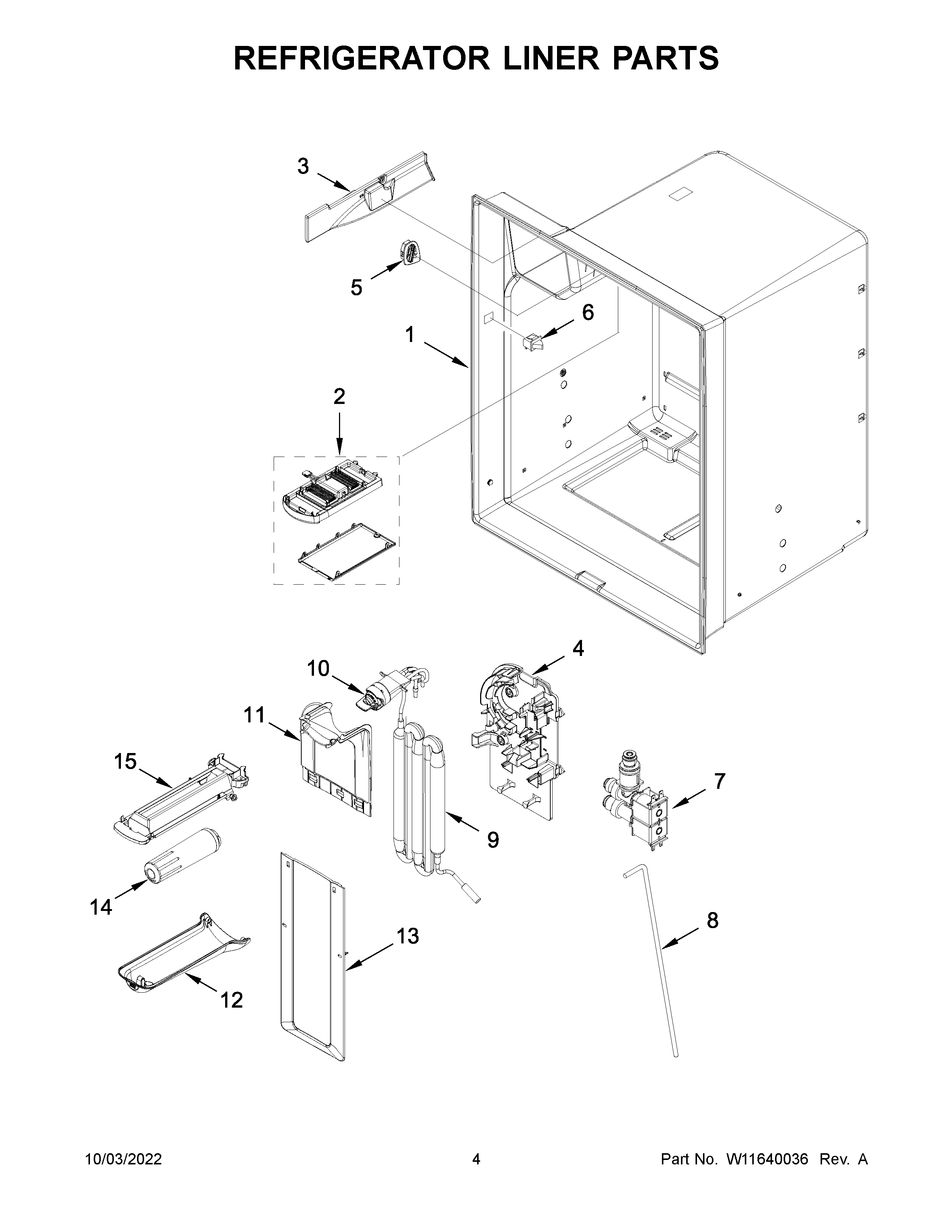 Refrigerator liner parts
