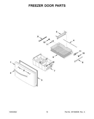 Freezer door parts
