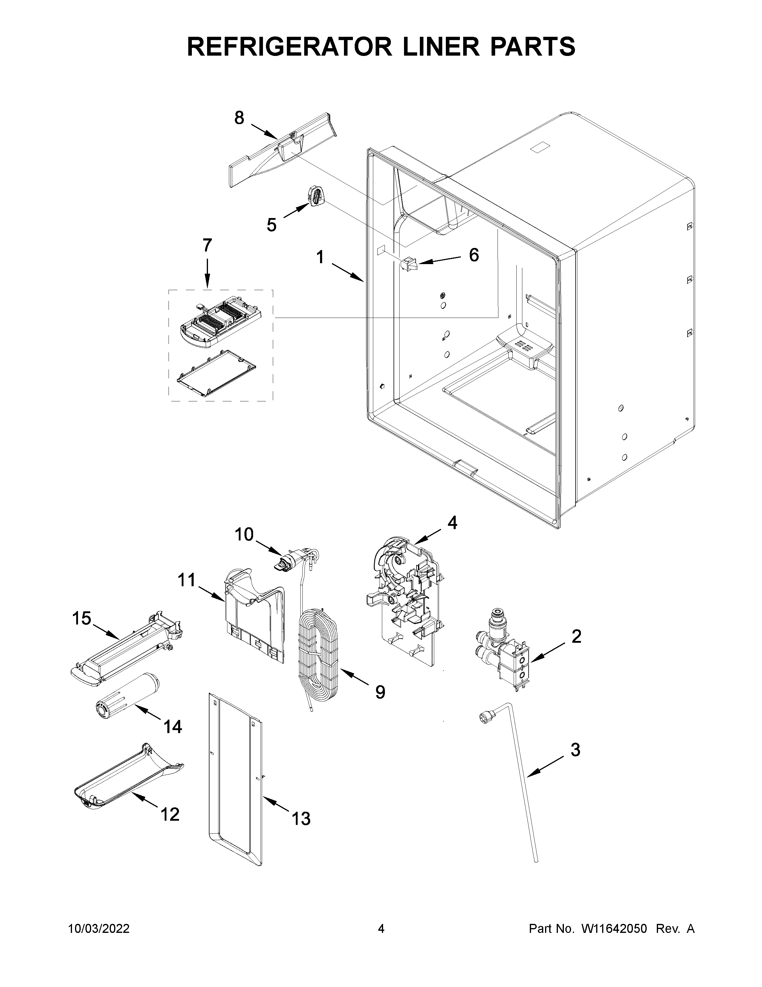 REFRIGERATOR LINER PARTS