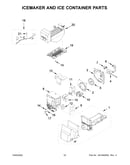 Icemaker and ice container parts