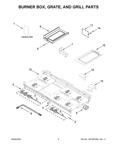 Burner box, grate, and grill parts
