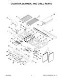Cooktop, burner, and grill parts