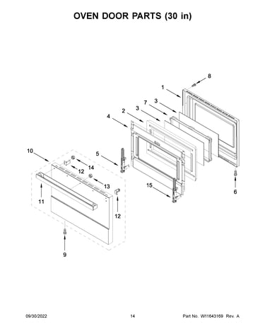 Oven door parts (30 in)