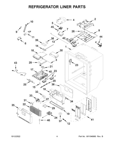 Refrigerator liner parts