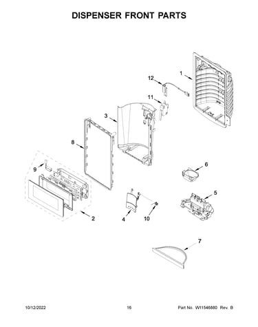 Dispenser front parts