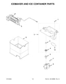 Icemaker and ice container parts