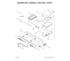 Jenn-Air JGRP748HL05 burner box, griddle, and grill parts diagram