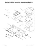 Burner box, griddle, and grill parts