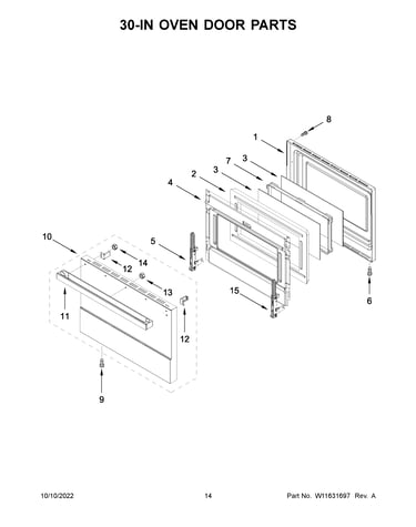 30-in oven door parts