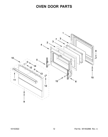 Oven door parts