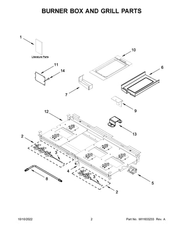 Burner box and grill parts