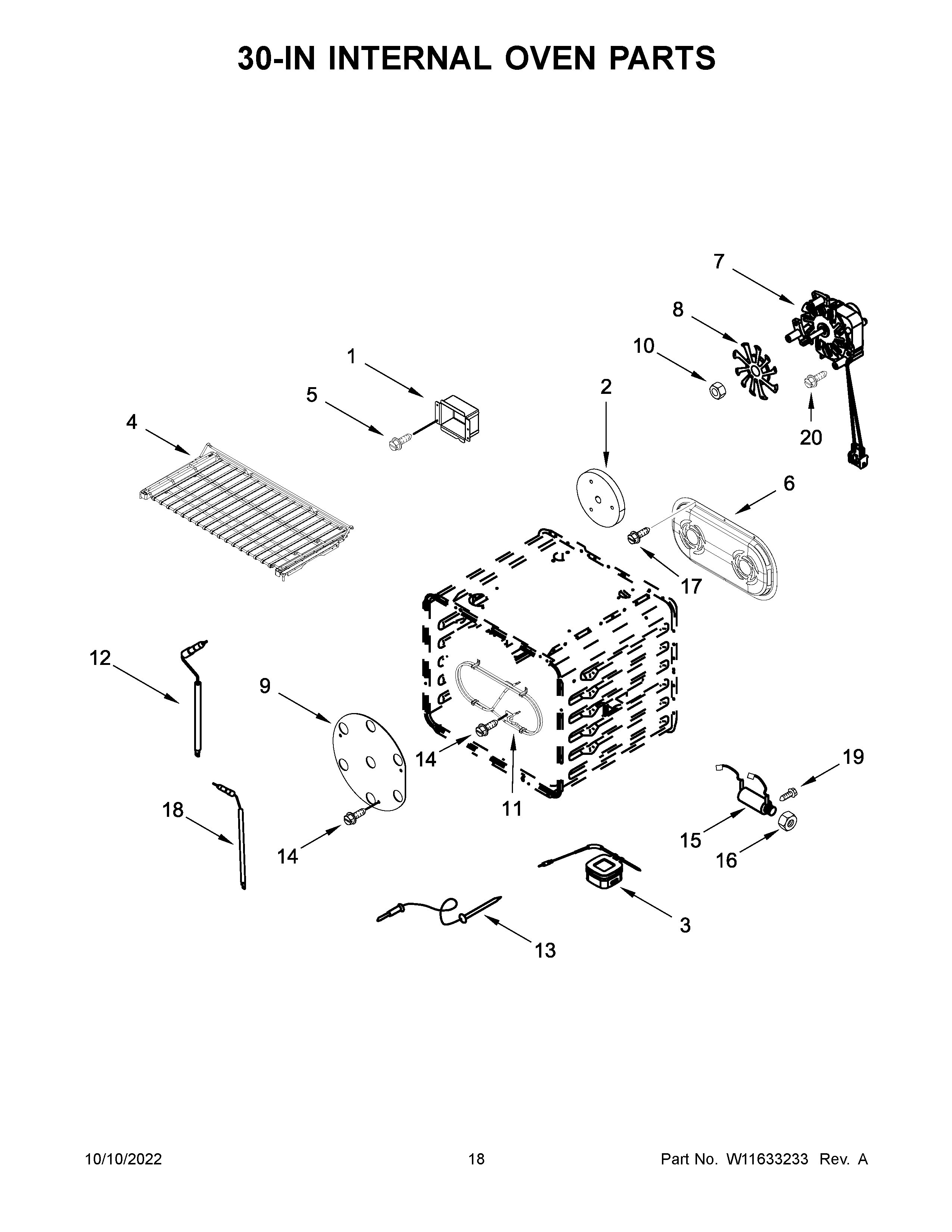 30-IN INTERNAL OVEN PARTS