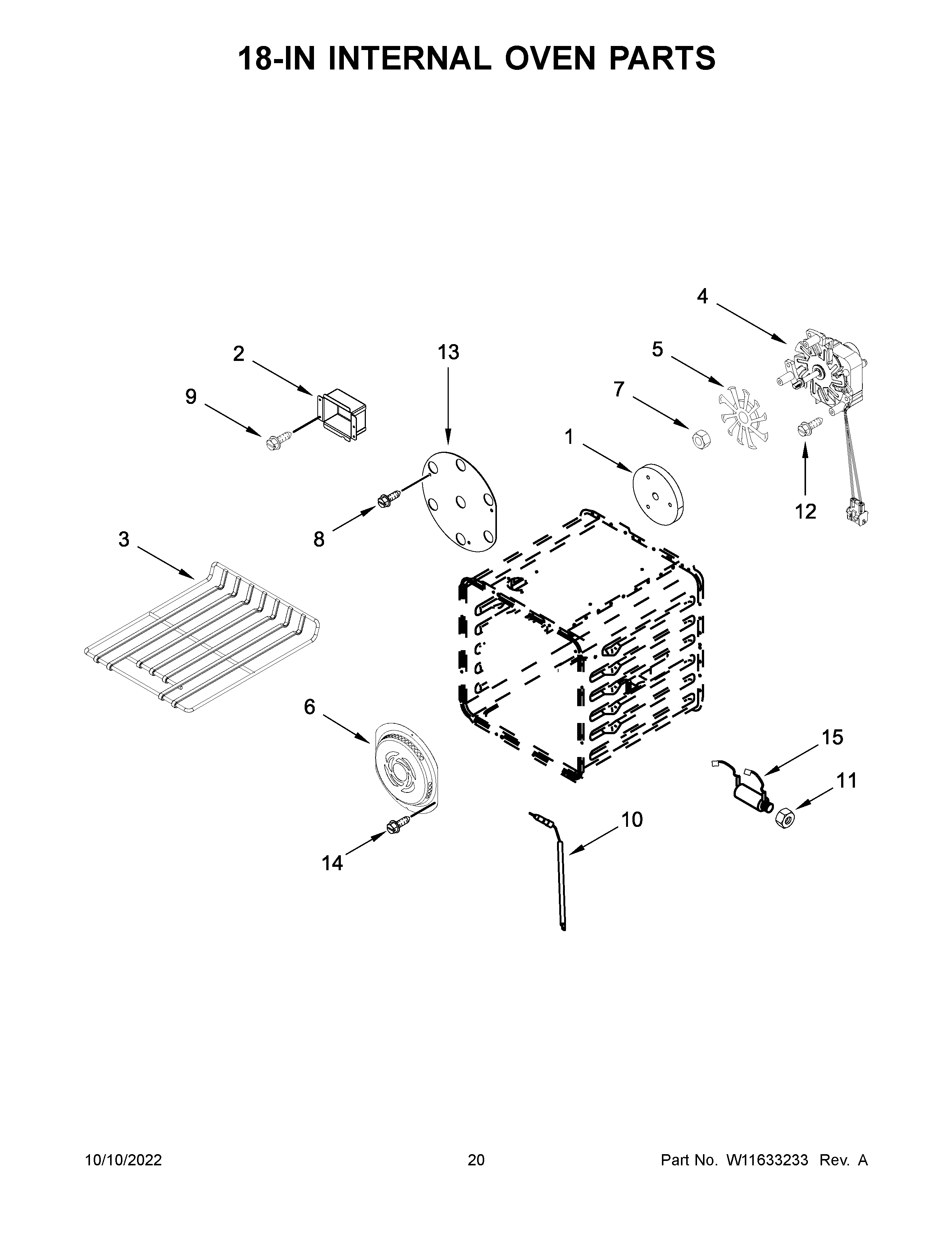 18-IN INTERNAL OVEN PARTS