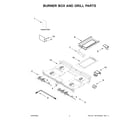 Jenn-Air JGRP636HL05 burner box and grill parts diagram