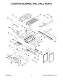 Cooktop, burner, and grill parts