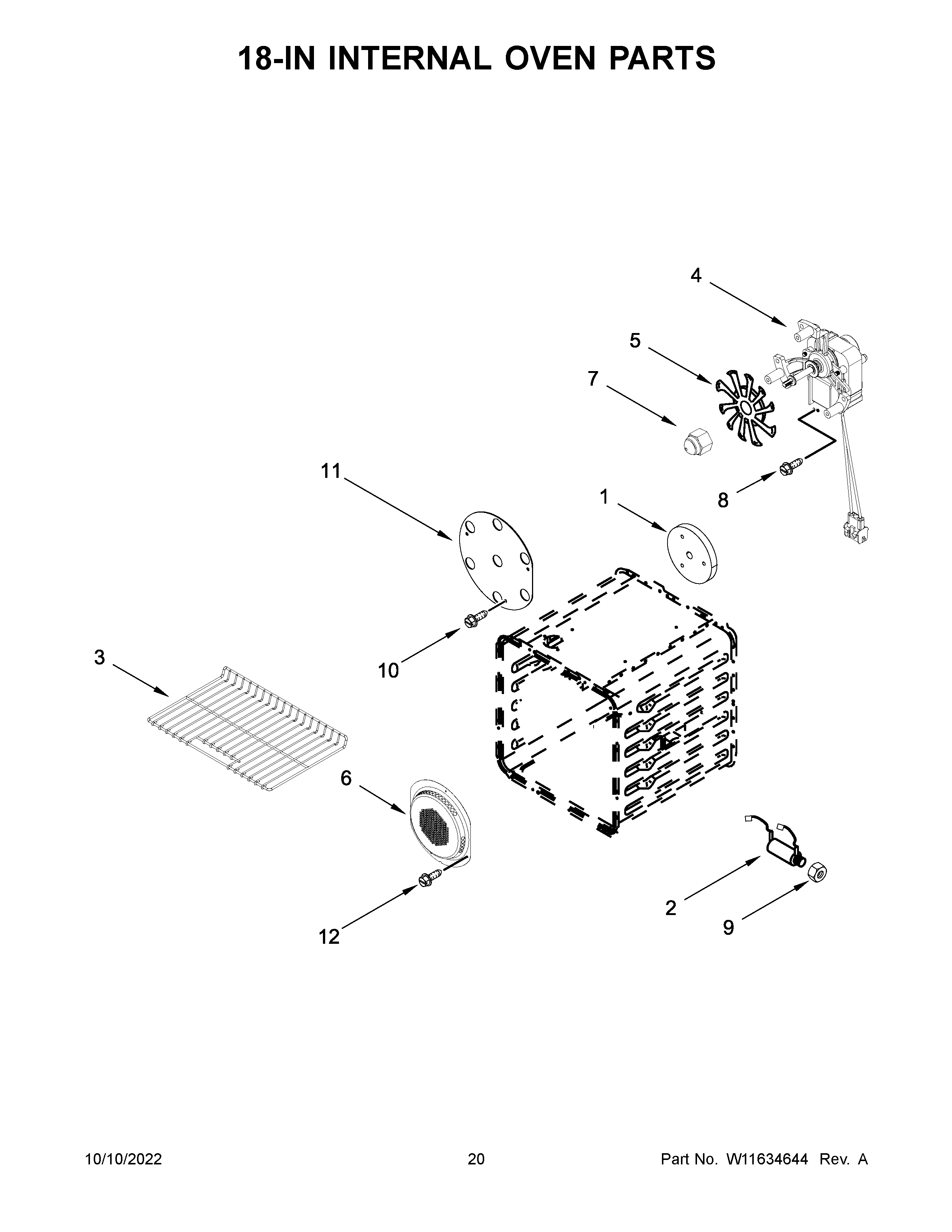 18-IN INTERNAL OVEN PARTS