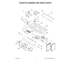 KitchenAid KFGC506JBK05 cooktop, burner and grate parts diagram