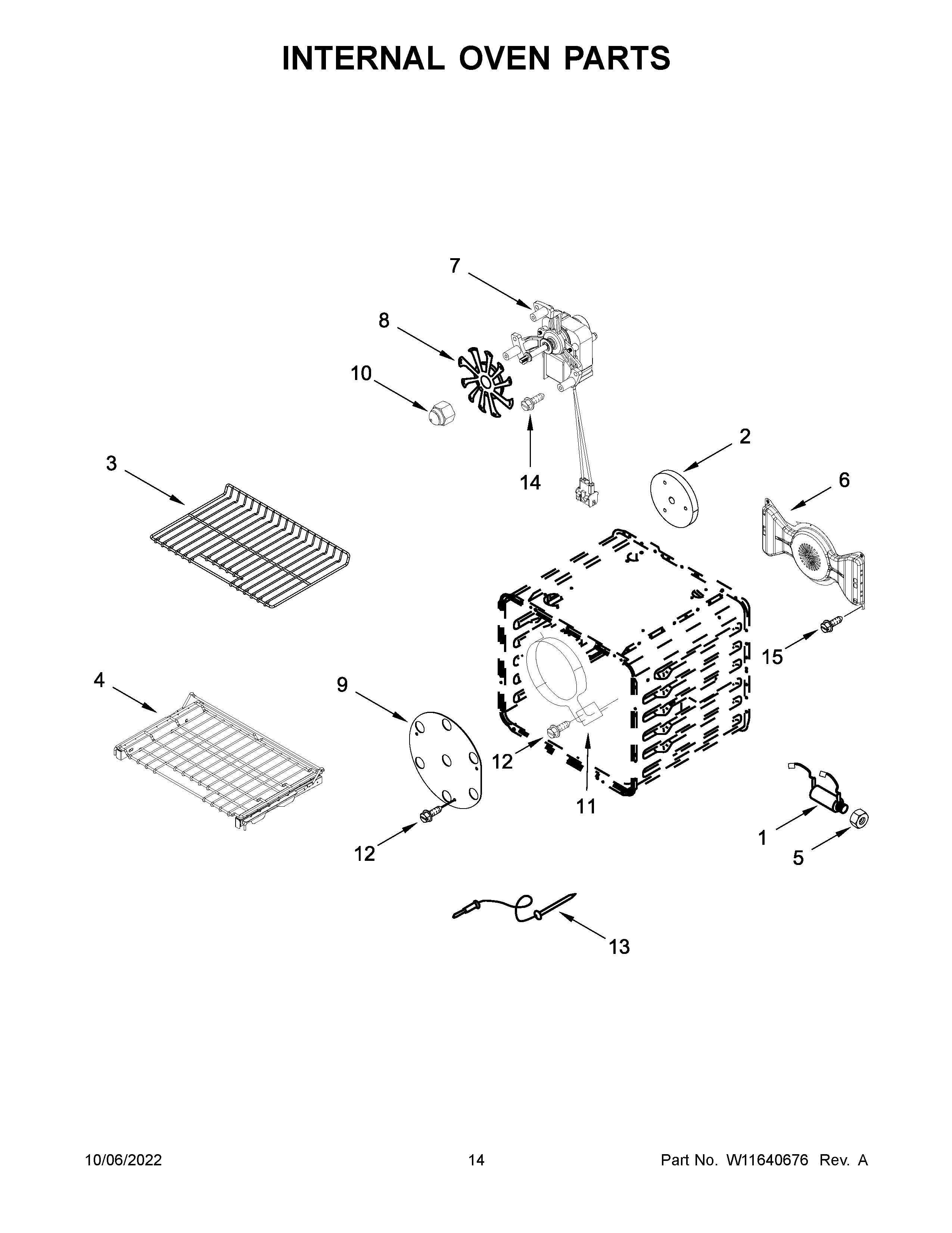 Internal oven parts