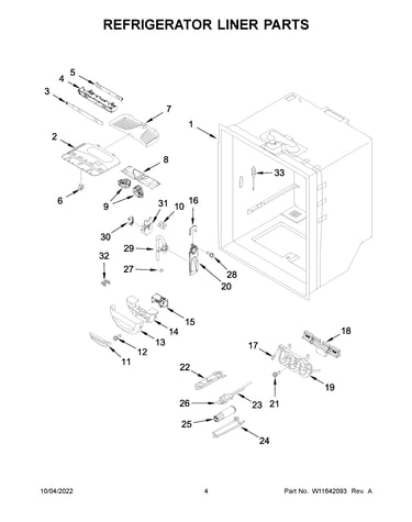 Refrigerator liner parts