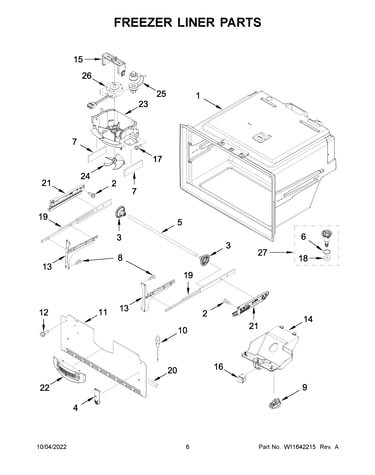 Freezer liner parts