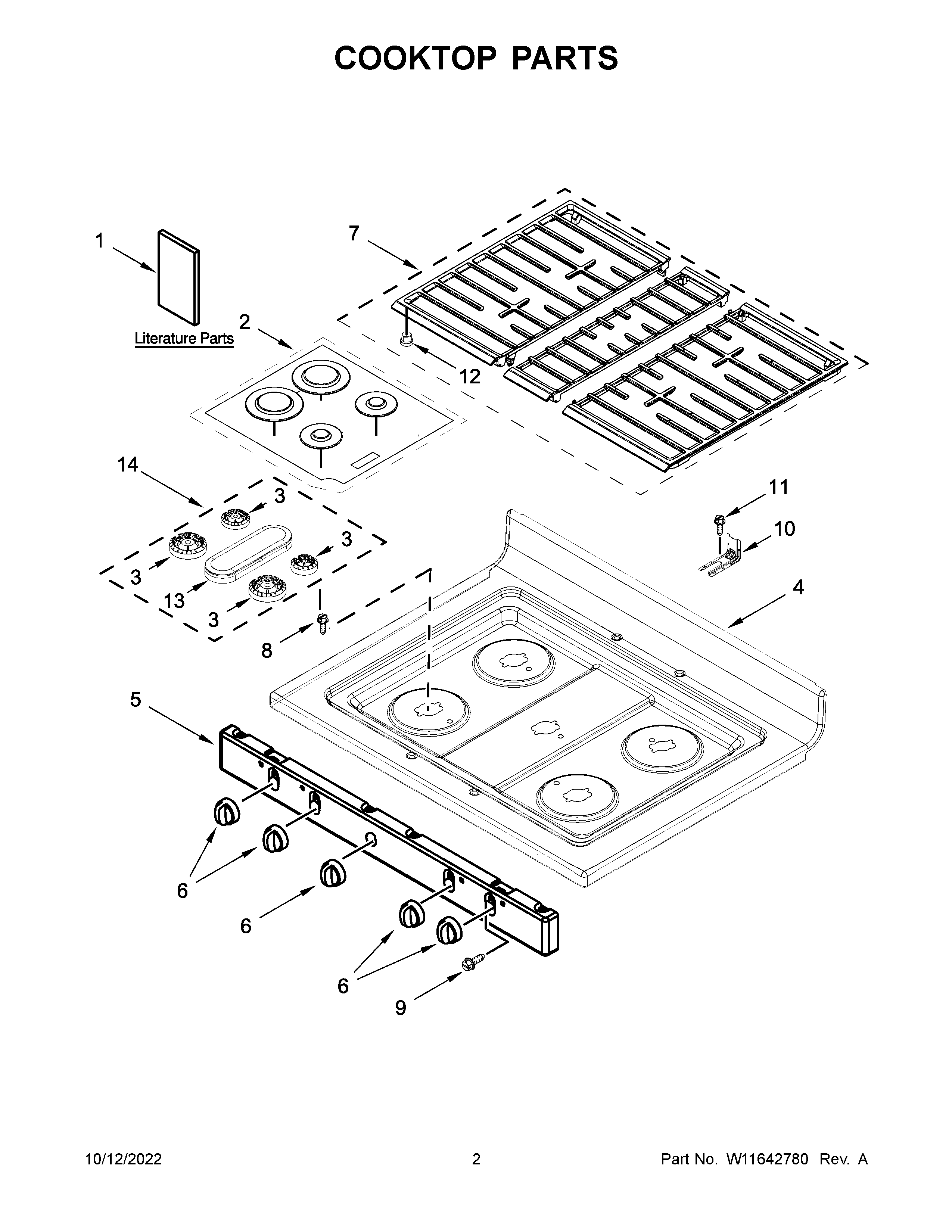 Cooktop parts