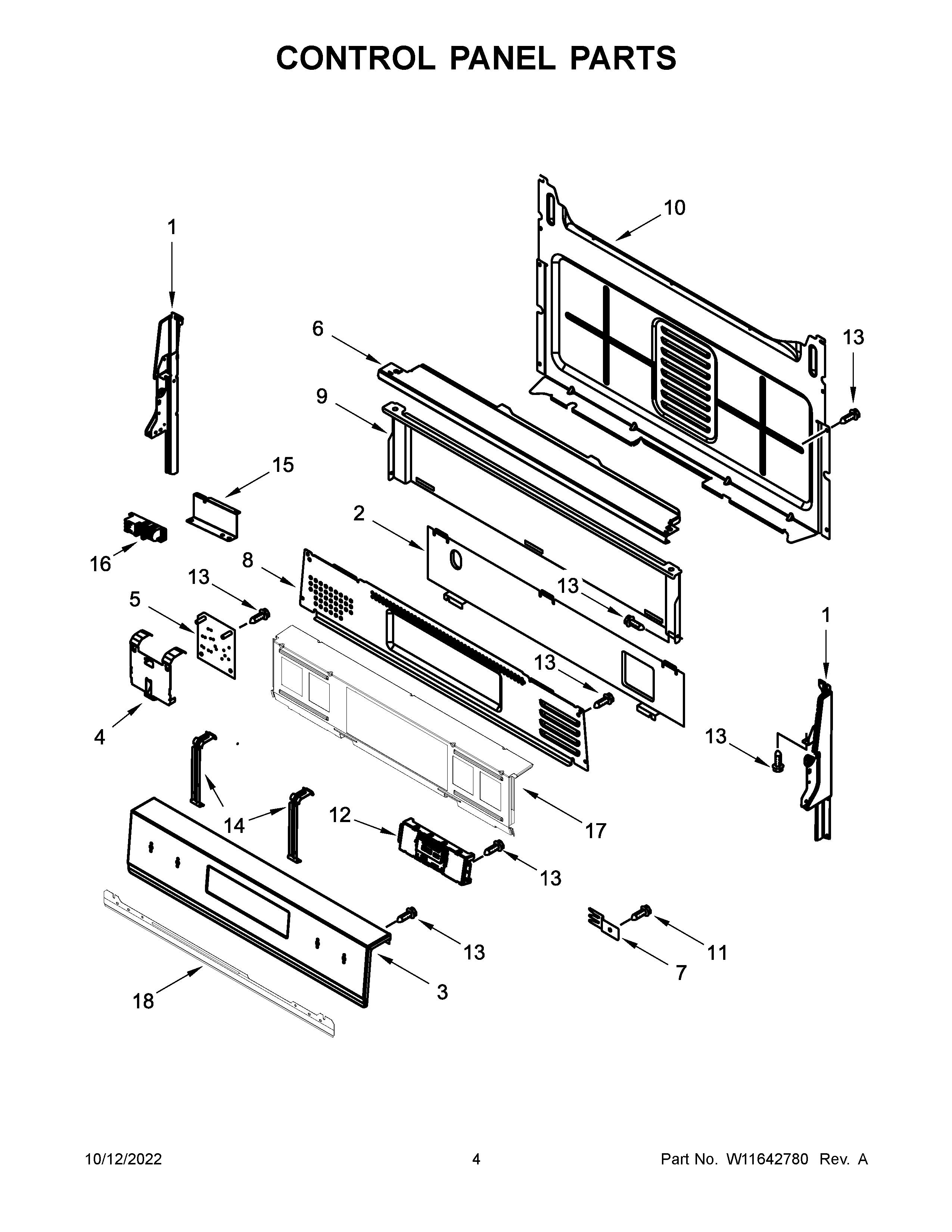 Control panel parts