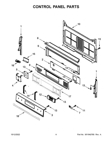 Control panel parts