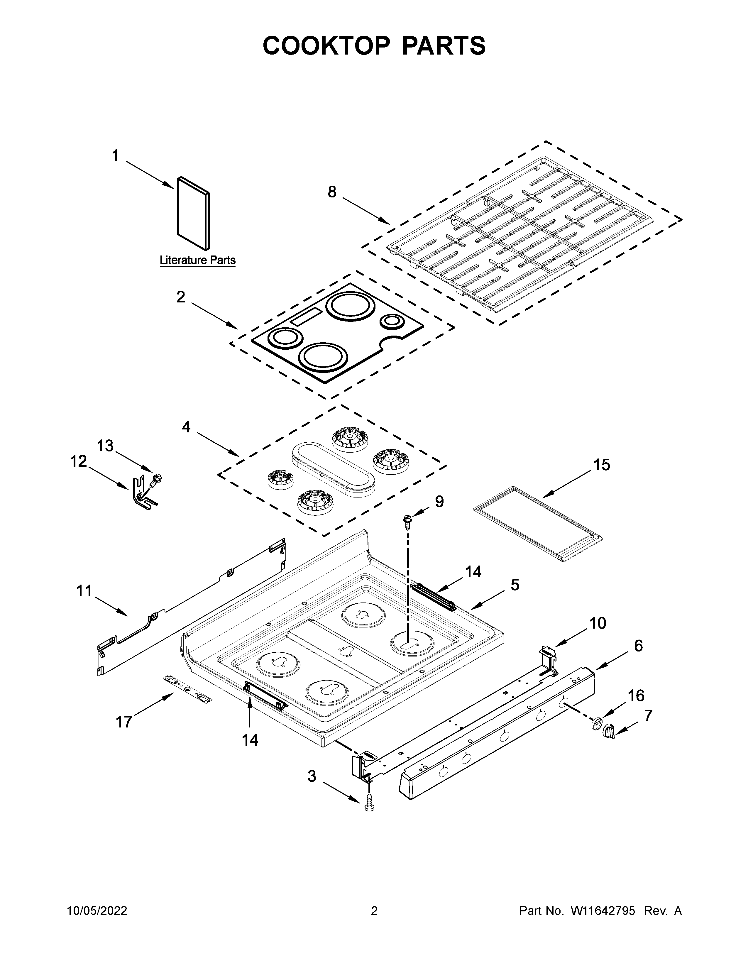 Cooktop parts