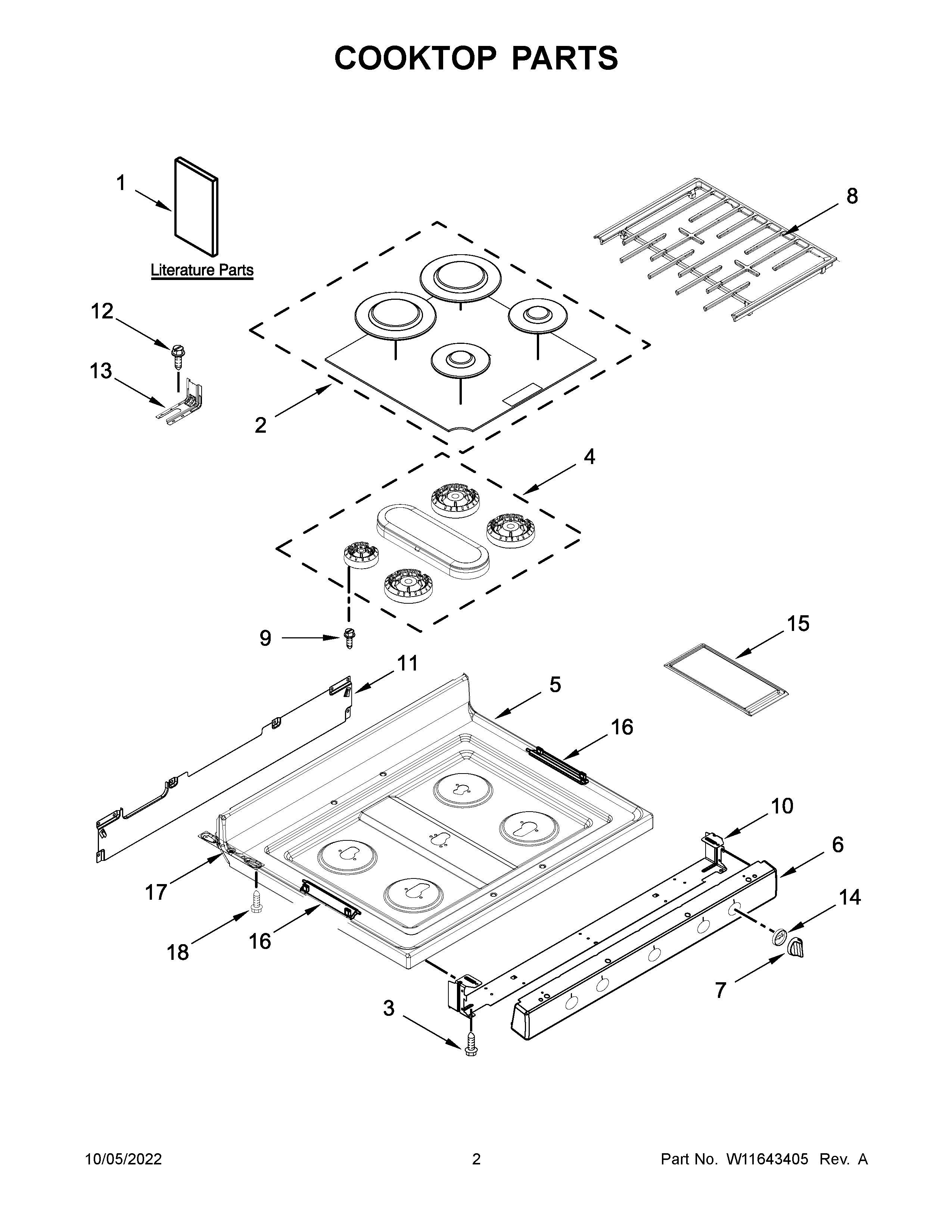 Cooktop parts