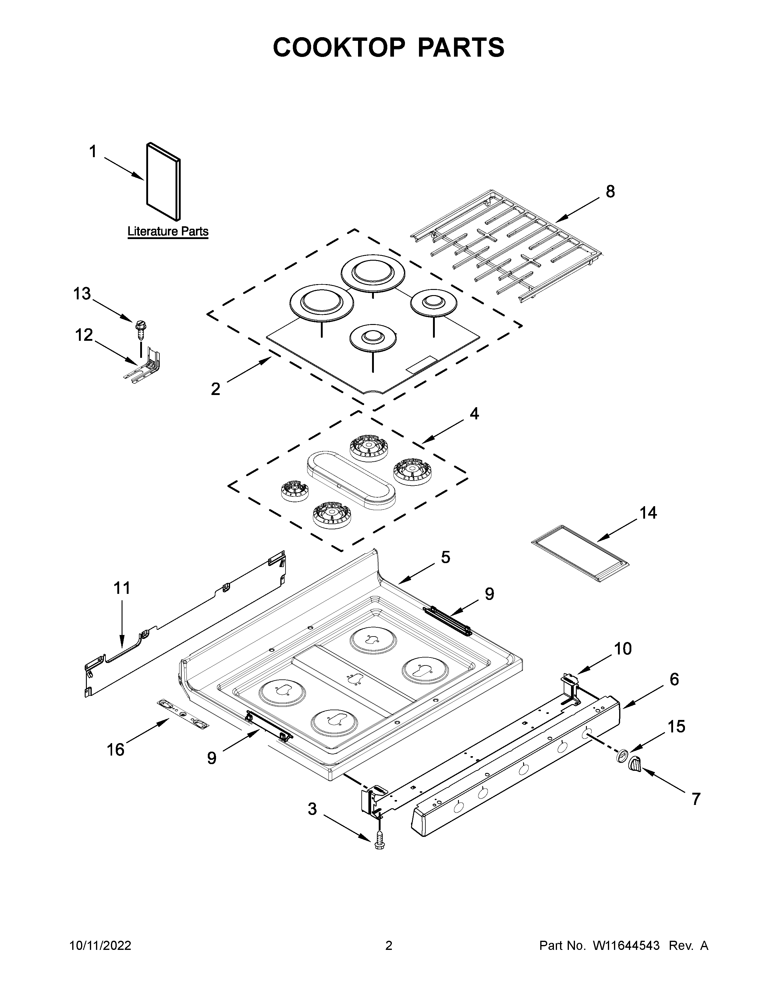 Cooktop parts