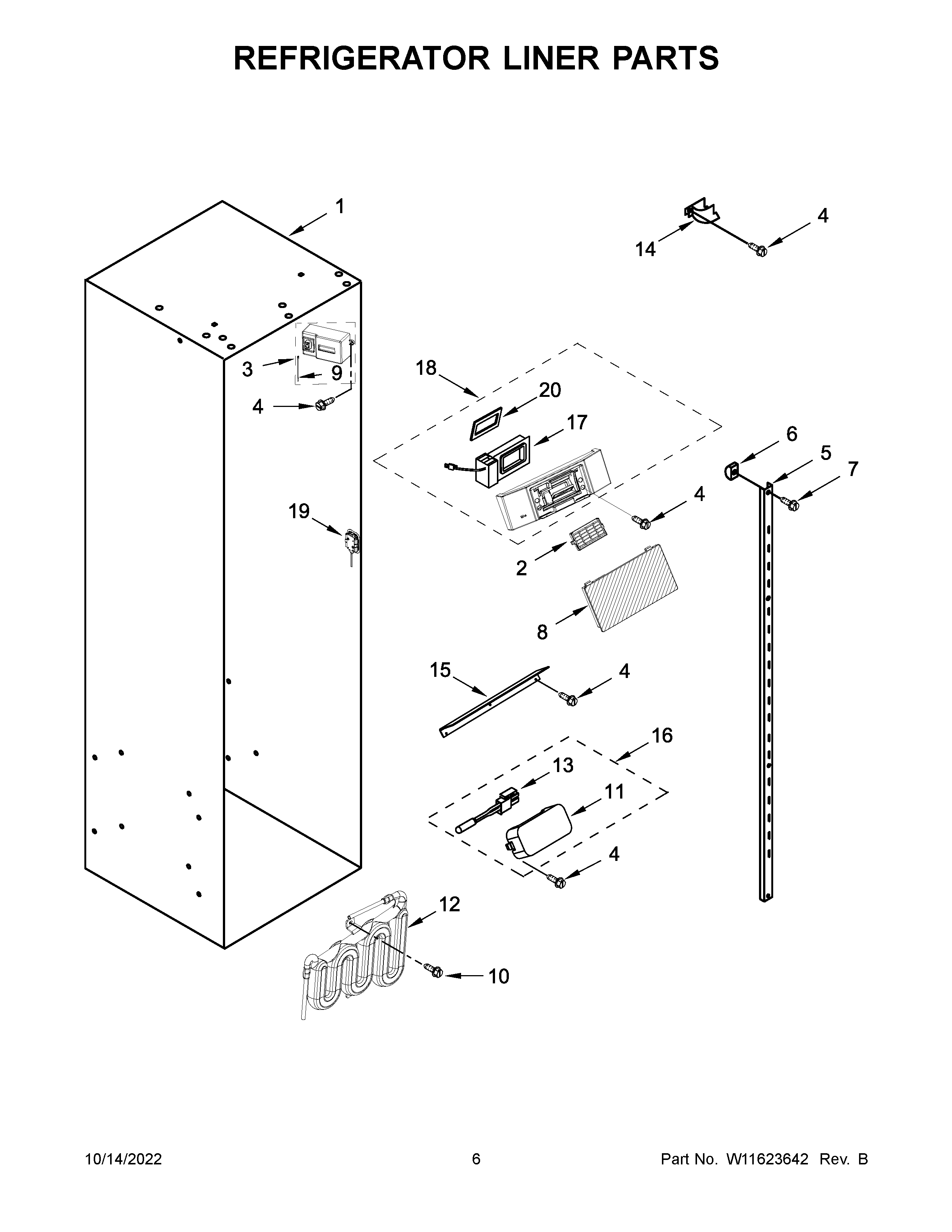 REFRIGERATOR LINER PARTS