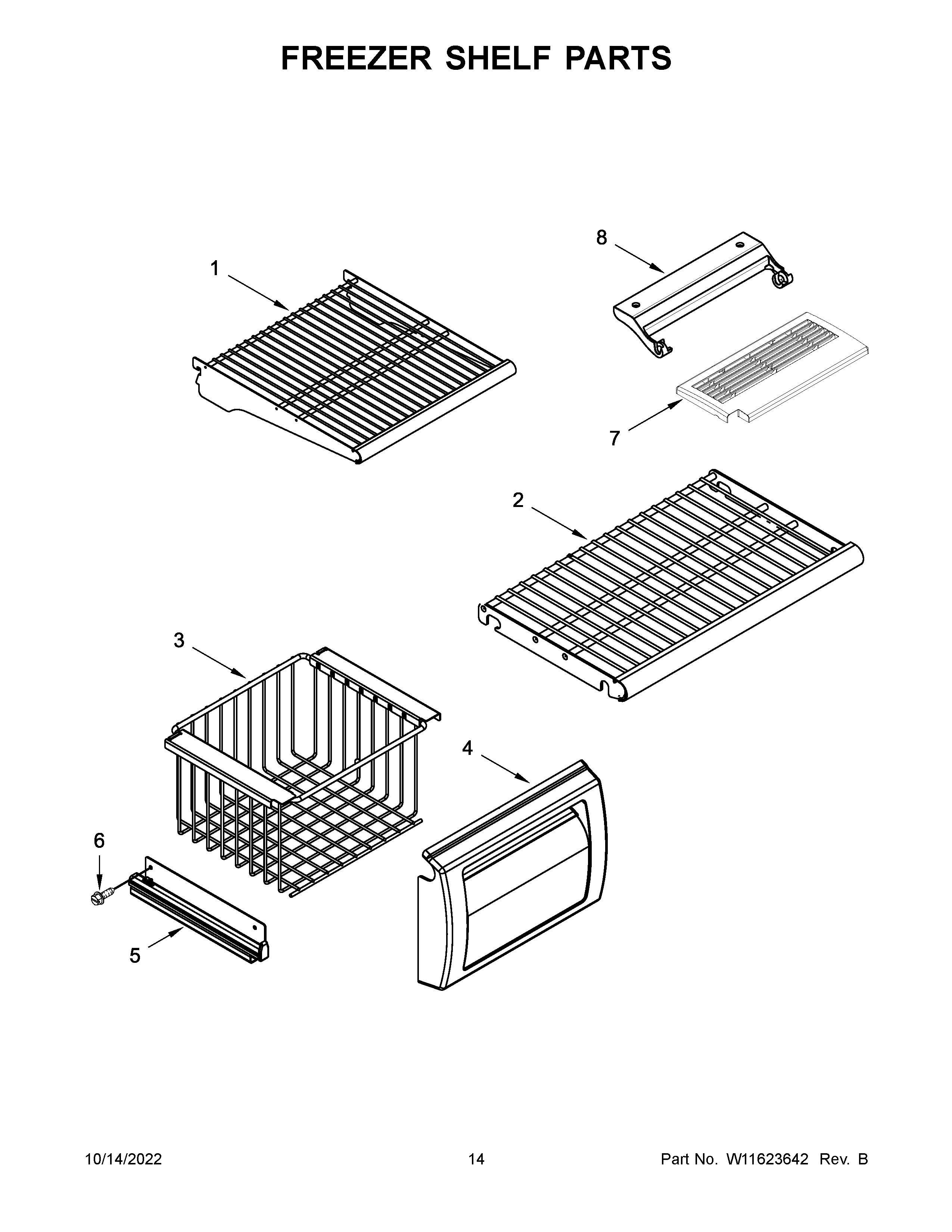 FREEZER SHELF PARTS