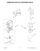 Icemaker and ice container parts