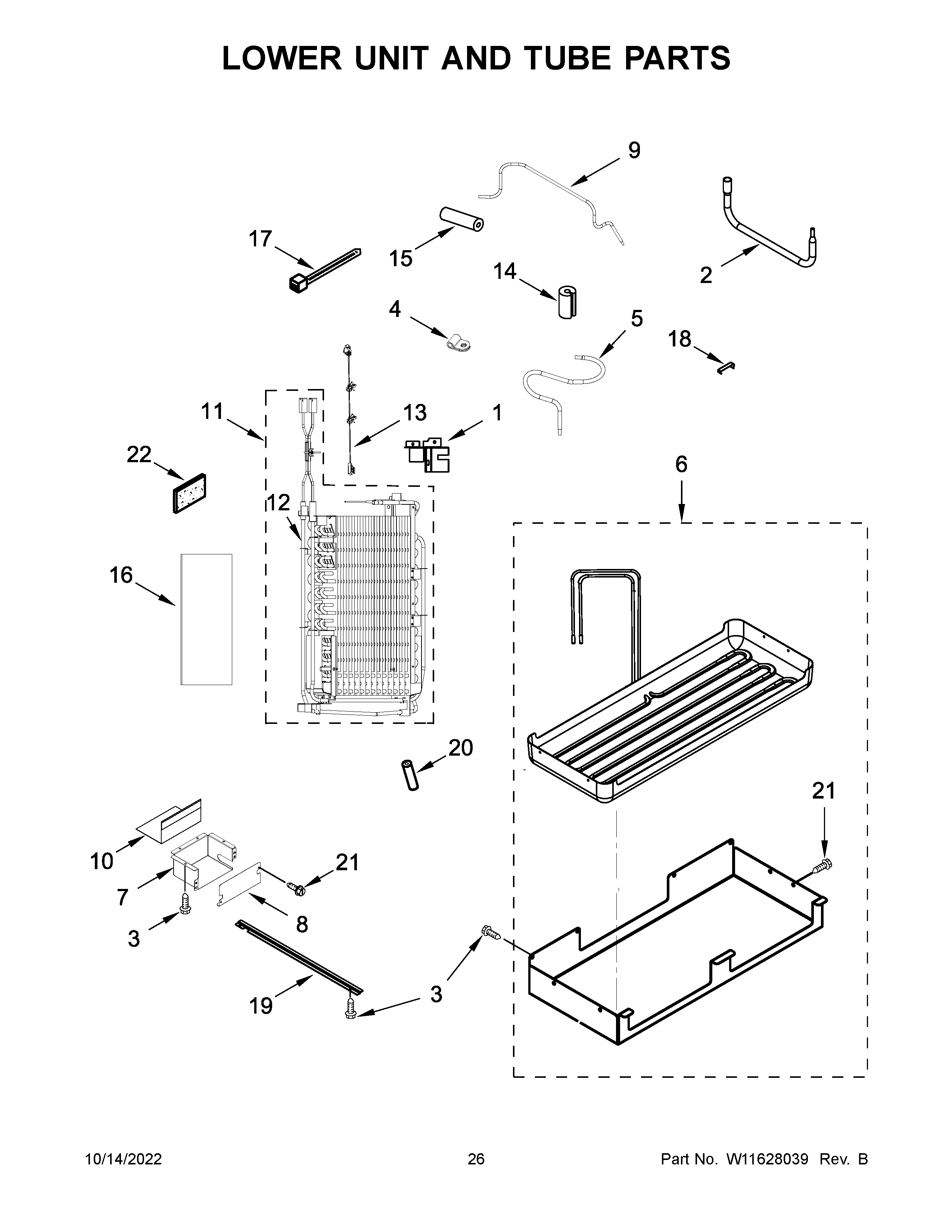 LOWER UNIT AND TUBE PARTS