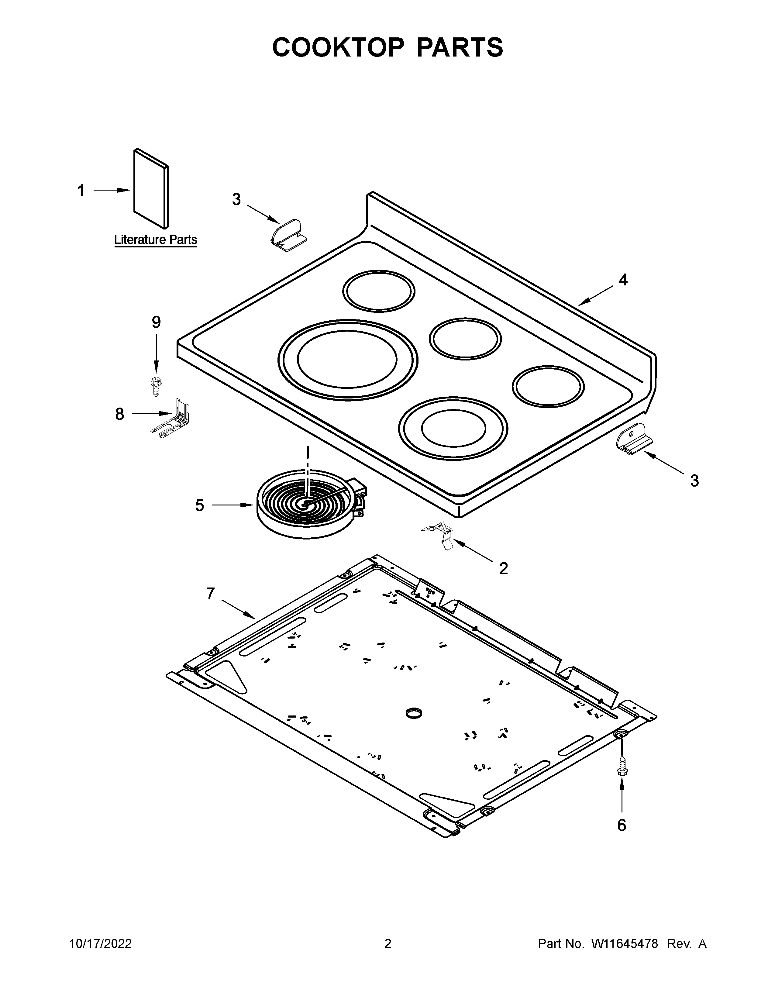 COOKTOP PARTS