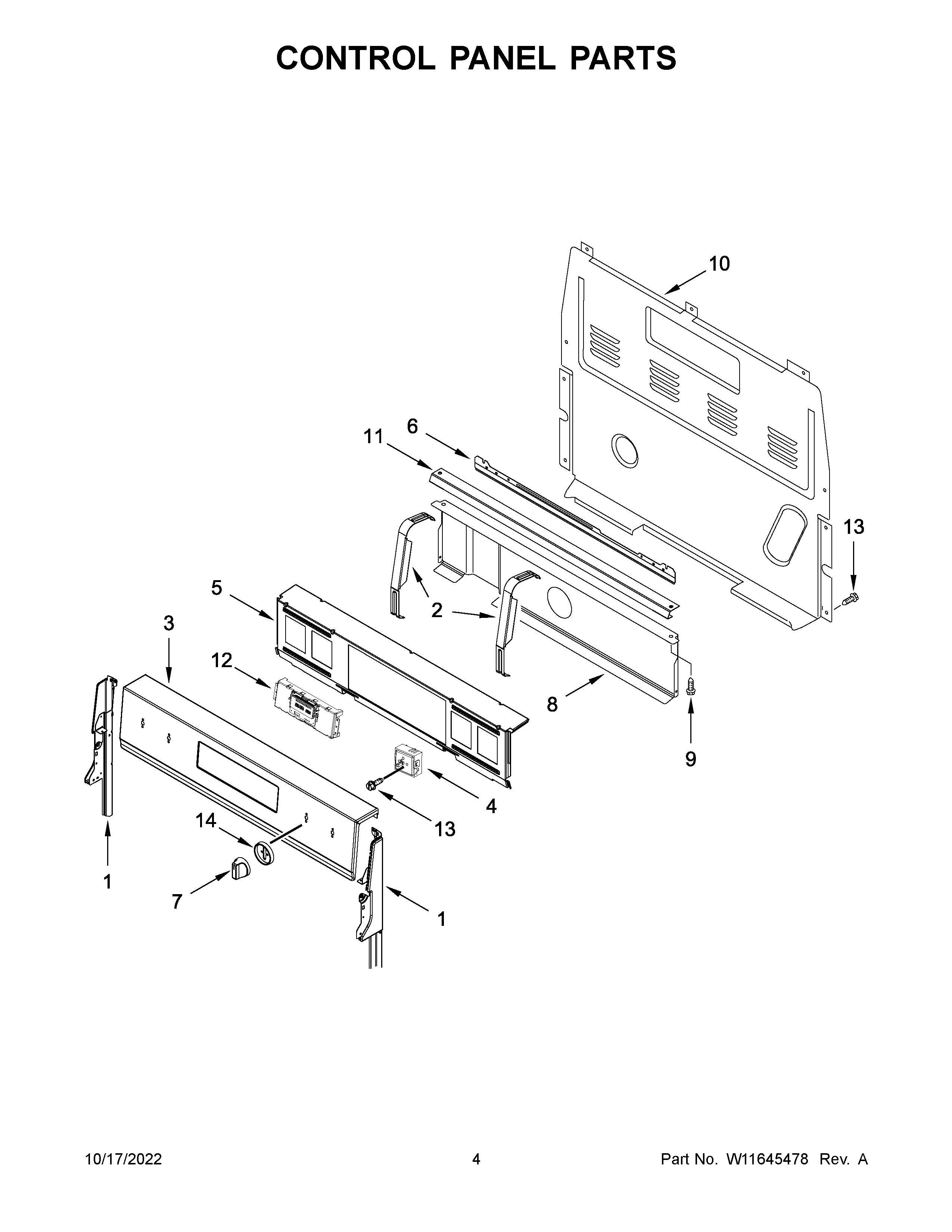 CONTROL PANEL PARTS