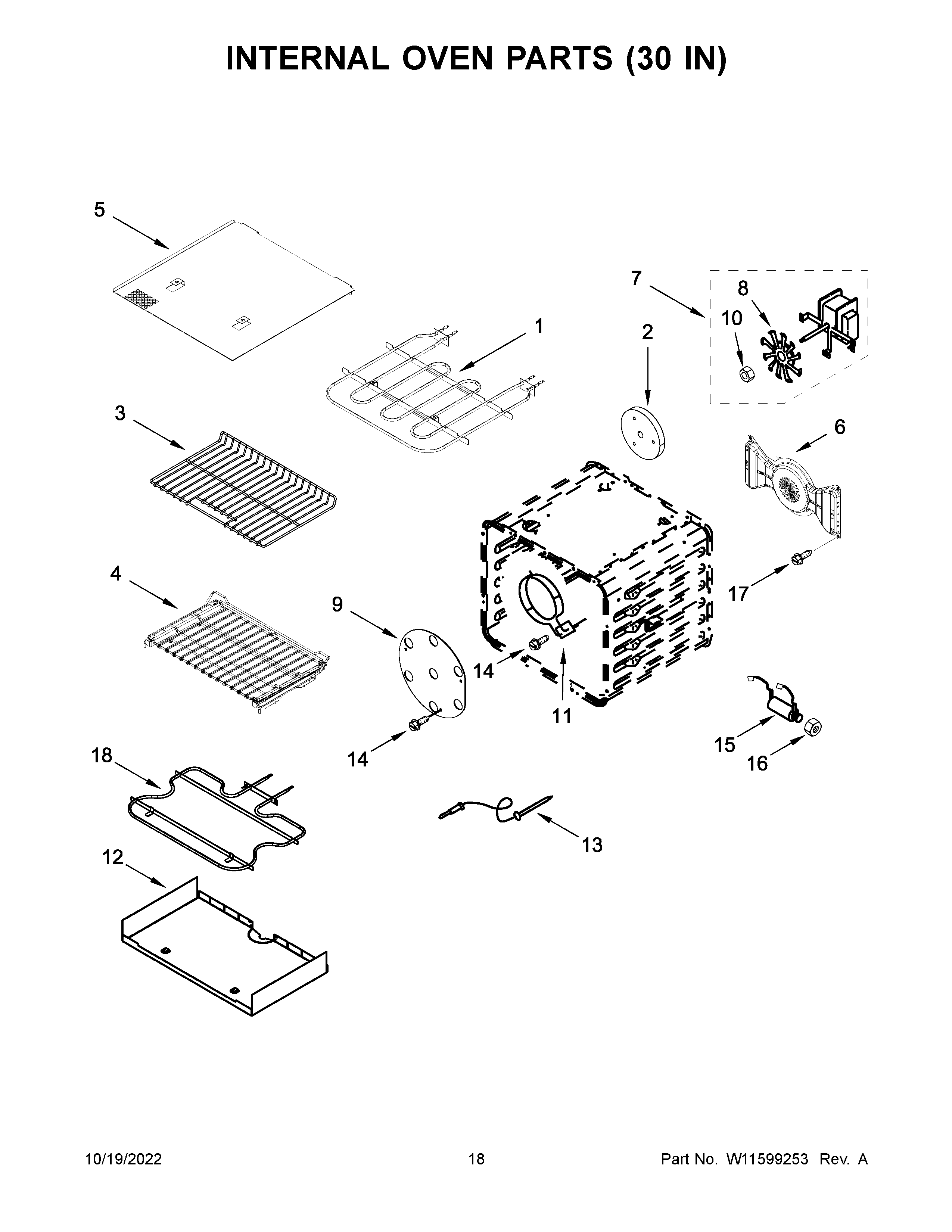 Internal oven parts (30 in)