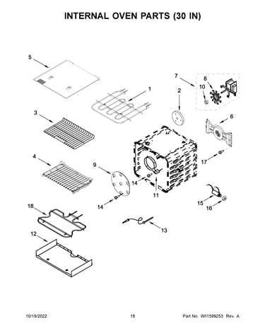 Internal oven parts (30 in)