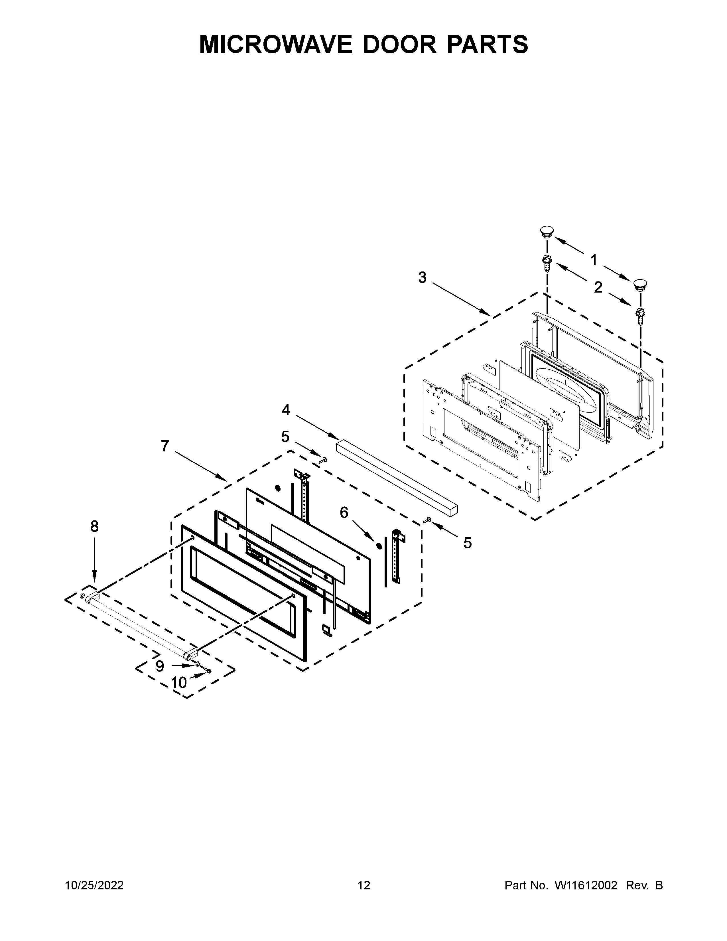 Microwave door parts