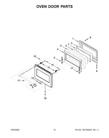 Oven door parts