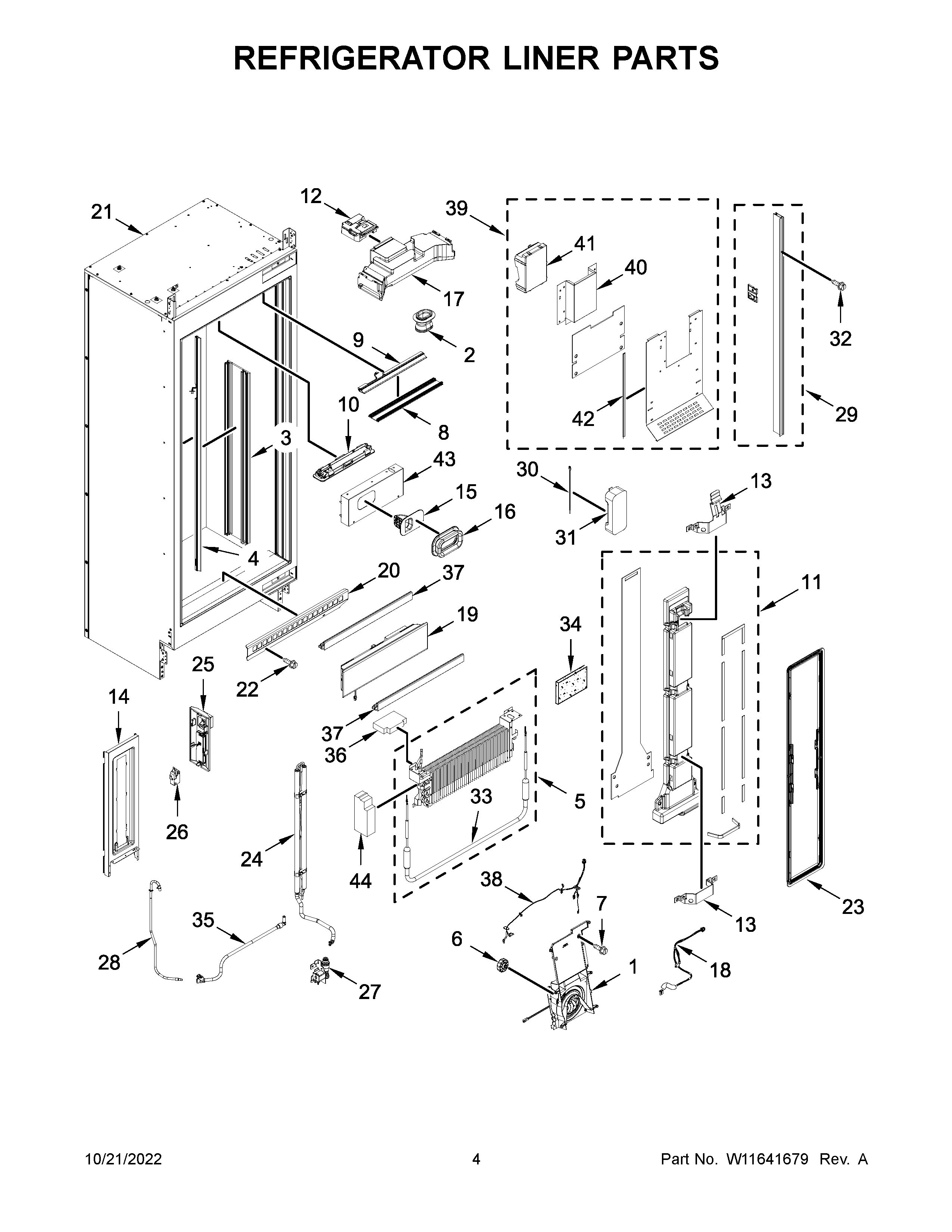 Refrigerator liner parts