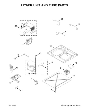 Lower unit and tube parts