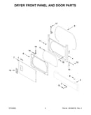 Dryer front panel and door parts