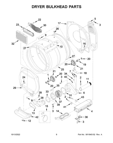 Dryer bulkhead parts