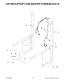 Dryer support and washer harness parts