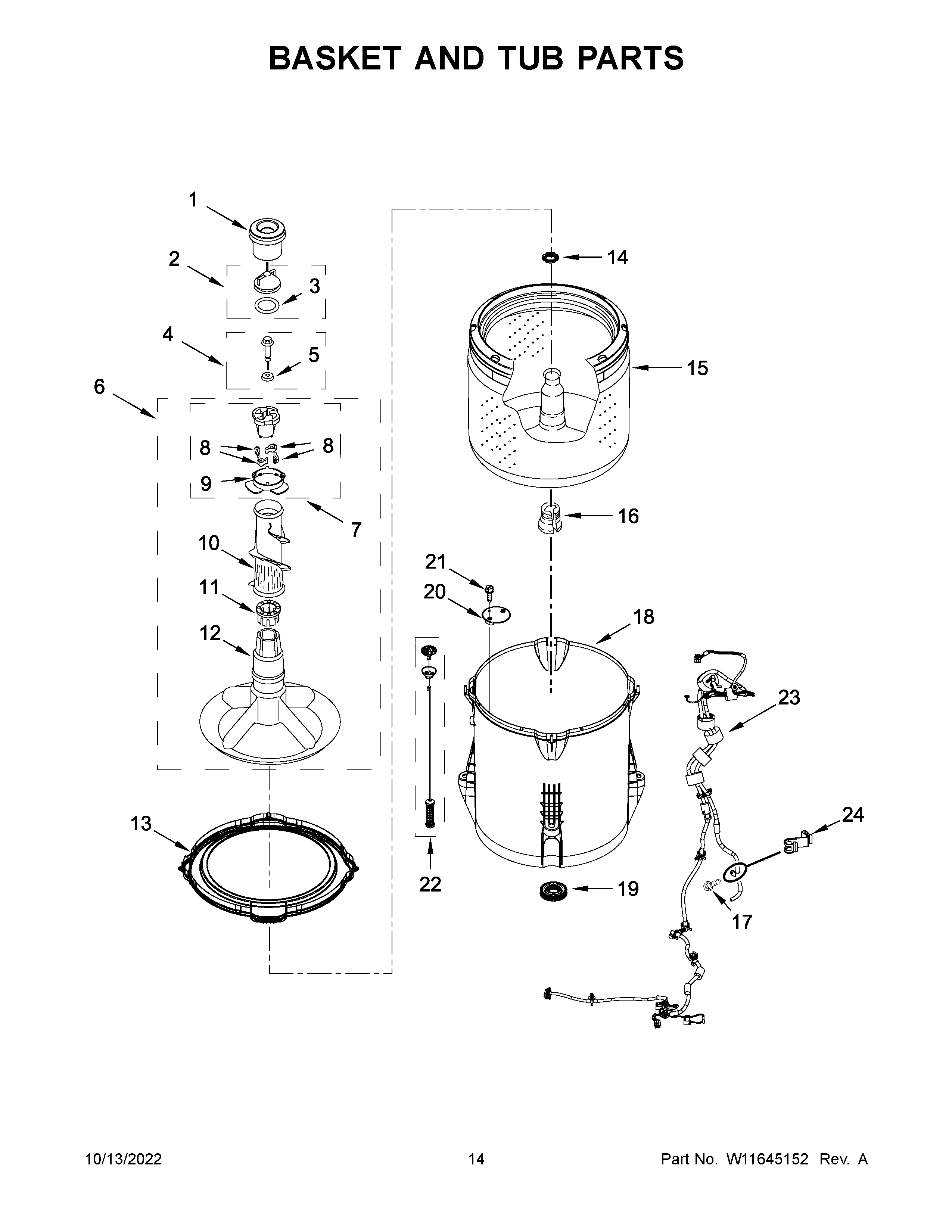 BASKET AND TUB PARTS