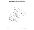 Whirlpool WGTLV27HW3 dryer/washer control panel parts diagram