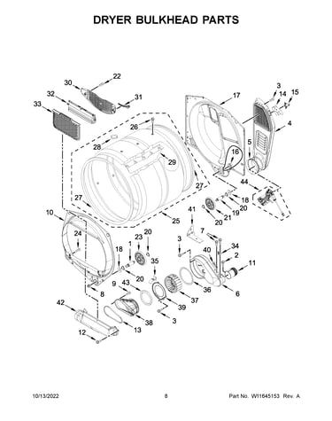 Dryer bulkhead parts