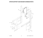 Whirlpool WGTLV27HW3 dryer support and washer harness parts diagram